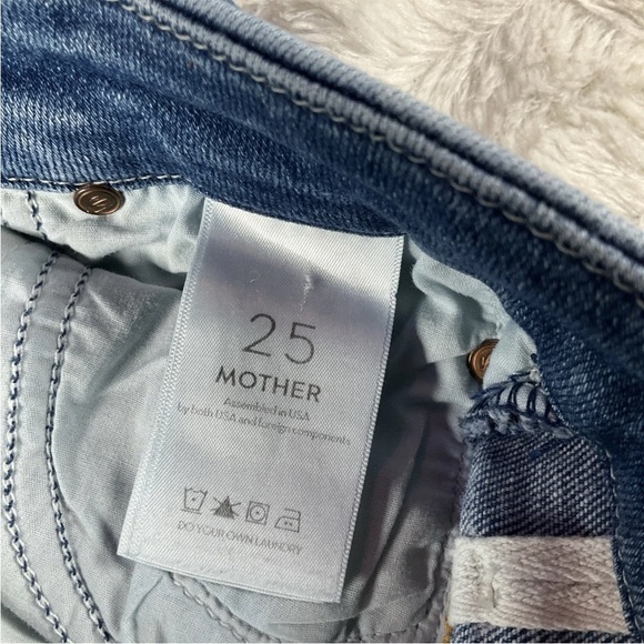 MOTHER Women’s Size 25 High Waisted Looker Ankle Fray Jeans In Big Sky - Picture 4 of 14